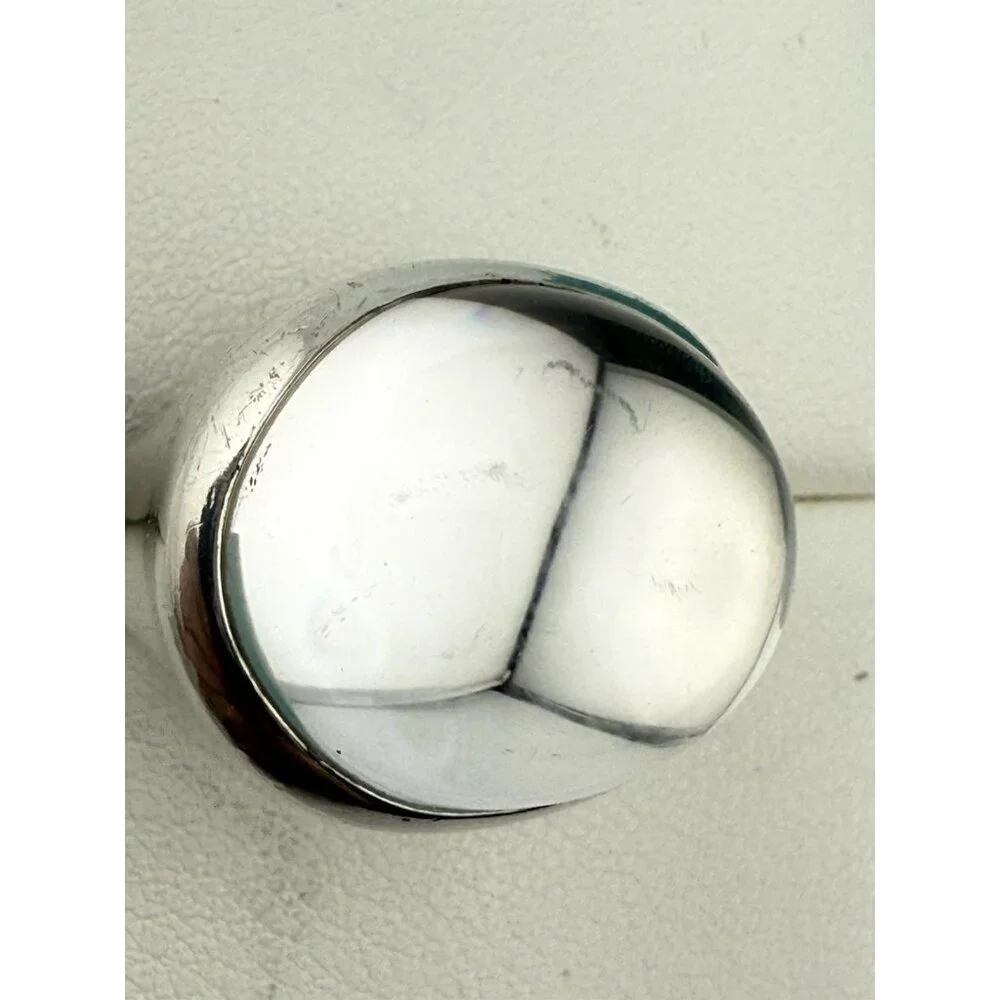 Tiffany & Co. Elsa Peretti 19mm Rock Crystal Cabochon Ring in Silver Size 5